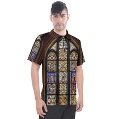 Stained Glass Window Old Antique Men s Polo T-shirt by Sarkoni