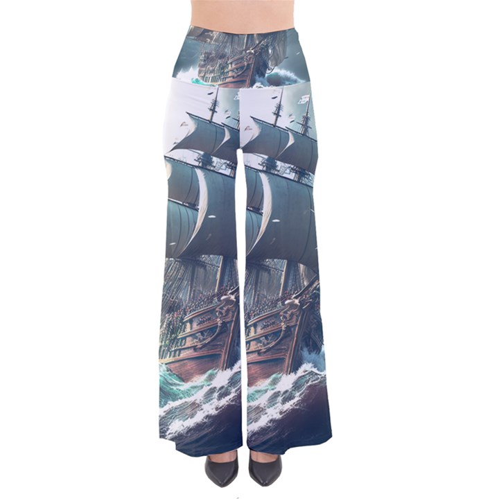 Pirate Ship Boat Sea Ocean Storm So Vintage Palazzo Pants