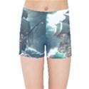 Pirate Ship Boat Sea Ocean Storm Kids  Sports Shorts View1