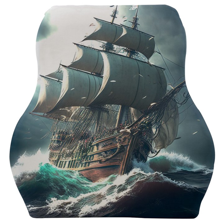 Pirate Ship Boat Sea Ocean Storm Car Seat Velour Cushion 