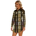 Stained Glass Window Old Antique Womens Long Sleeve Shirt Dress View2