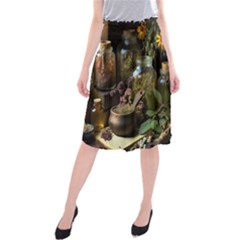 Apothecary Old Herbs Natural Midi Beach Skirt by Sarkoni