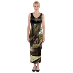 Apothecary Old Herbs Natural Fitted Maxi Dress by Sarkoni