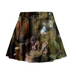 Apothecary Old Herbs Natural Mini Flare Skirt by Sarkoni