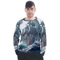 Pirate Ship Boat Sea Ocean Storm Men s Long Sleeve Raglan T-Shirt View1