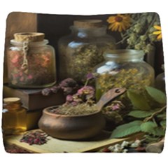 Apothecary Old Herbs Natural Seat Cushion by Sarkoni