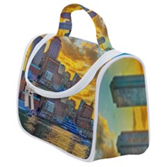 Boston Skyline Cityscape River Satchel Handbag by Sarkoni