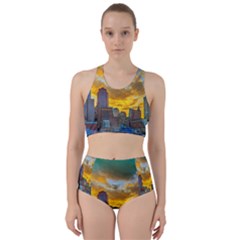 Boston Skyline Cityscape River Racer Back Bikini Set by Sarkoni