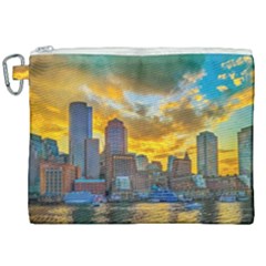 Boston Skyline Cityscape River Canvas Cosmetic Bag (xxl) by Sarkoni