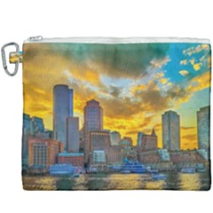 Boston Skyline Cityscape River Canvas Cosmetic Bag (xxxl) by Sarkoni