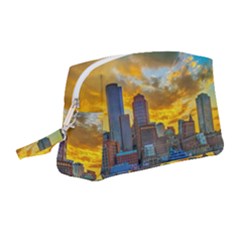 Boston Skyline Cityscape River Wristlet Pouch Bag (medium) by Sarkoni