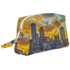 Boston Skyline Cityscape River Wristlet Pouch Bag (large) by Sarkoni