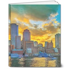 Boston Skyline Cityscape River 8  X 10  Softcover Notebook by Sarkoni