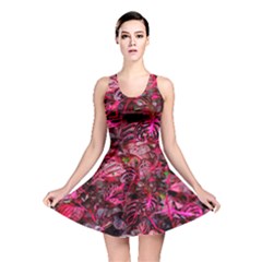 Red Leaves Plant Nature Leaves Reversible Skater Dress by Sarkoni