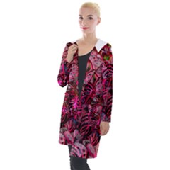 Red Leaves Plant Nature Leaves Hooded Pocket Cardigan by Sarkoni