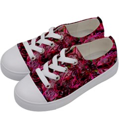 Red Leaves Plant Nature Leaves Kids  Low Top Canvas Sneakers