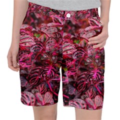 Red Leaves Plant Nature Leaves Women s Pocket Shorts by Sarkoni