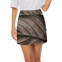 Leaf Veins Nerves Macro Closeup Mini Front Wrap Skirt by Amaryn4rt