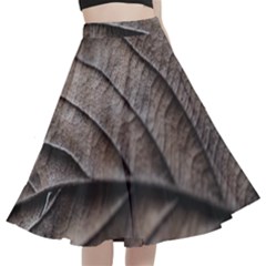 Leaf Veins Nerves Macro Closeup A-line Full Circle Midi Skirt With Pocket by Amaryn4rt