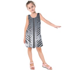 Mature Black Auto Altreifen Rubber Pattern Texture Car Kids  Sleeveless Dress by Amaryn4rt