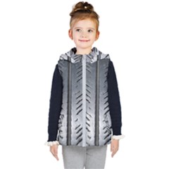 Mature Black Auto Altreifen Rubber Pattern Texture Car Kids  Hooded Puffer Vest by Amaryn4rt