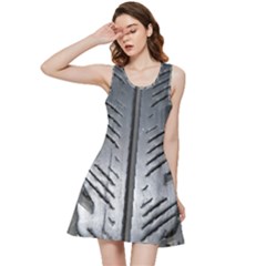 Mature Black Auto Altreifen Rubber Pattern Texture Car Inside Out Racerback Dress by Amaryn4rt