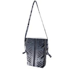 Mature Black Auto Altreifen Rubber Pattern Texture Car Folding Shoulder Bag by Amaryn4rt