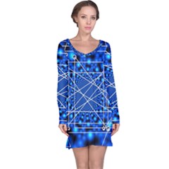 Network Connection Structure Knot Long Sleeve Nightdress by Amaryn4rt