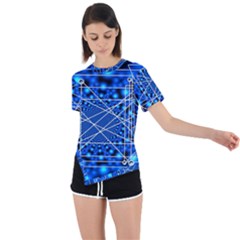 Network Connection Structure Knot Asymmetrical Short Sleeve Sports T-shirt by Amaryn4rt