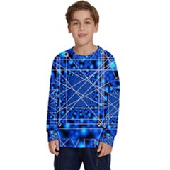 Network Connection Structure Knot Kids  Crewneck Sweatshirt by Amaryn4rt