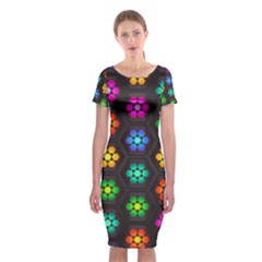 Pattern Background Colorful Design Classic Short Sleeve Midi Dress by Amaryn4rt