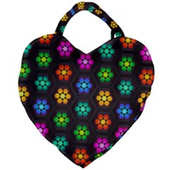 Pattern Background Colorful Design Giant Heart Shaped Tote by Amaryn4rt