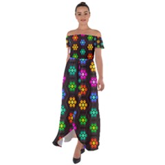 Pattern Background Colorful Design Off Shoulder Open Front Chiffon Dress by Amaryn4rt