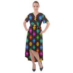 Pattern Background Colorful Design Front Wrap High Low Dress by Amaryn4rt