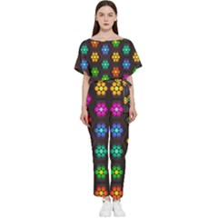 Pattern Background Colorful Design Batwing Lightweight Chiffon Jumpsuit by Amaryn4rt