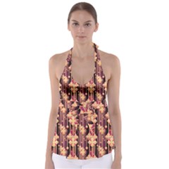 Seamless Pattern Tie Back Tankini Top by Amaryn4rt