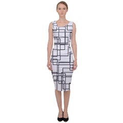 Structure Pattern Network Sleeveless Pencil Dress by Amaryn4rt