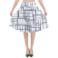 Structure Pattern Network Flared Midi Skirt by Amaryn4rt