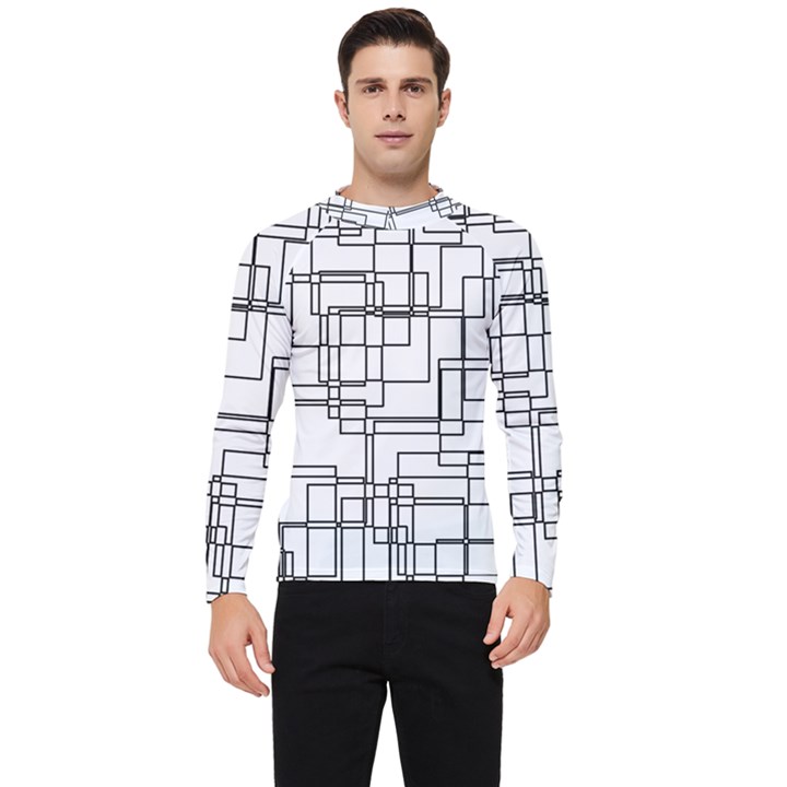 Structure Pattern Network Men s Long Sleeve Rash Guard