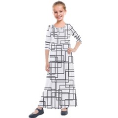 Structure Pattern Network Kids  Quarter Sleeve Maxi Dress