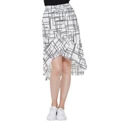 Structure Pattern Network Frill Hi Low Chiffon Skirt by Amaryn4rt