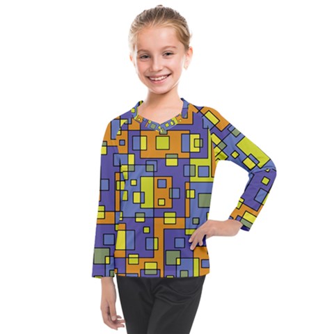 Square Background Background Texture Kids  Long Mesh T-shirt by Amaryn4rt