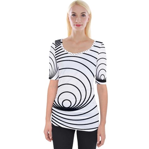 Spiral Eddy Route Symbol Bent Wide Neckline T-shirt by Amaryn4rt