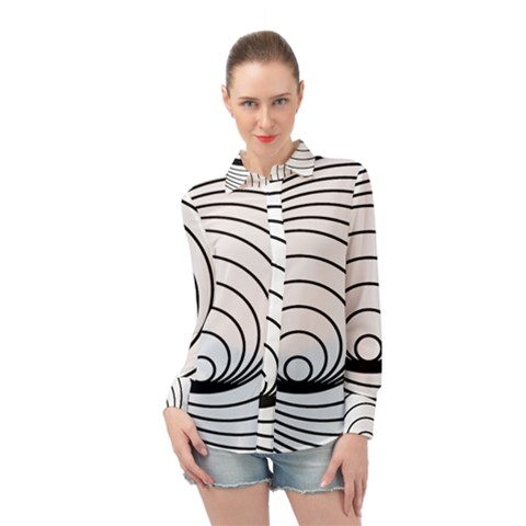 Spiral Eddy Route Symbol Bent Long Sleeve Chiffon Shirt by Amaryn4rt