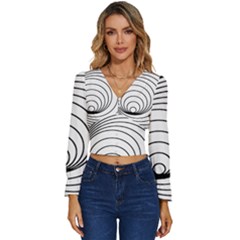 Spiral Eddy Route Symbol Bent Long Sleeve V-neck Top by Amaryn4rt