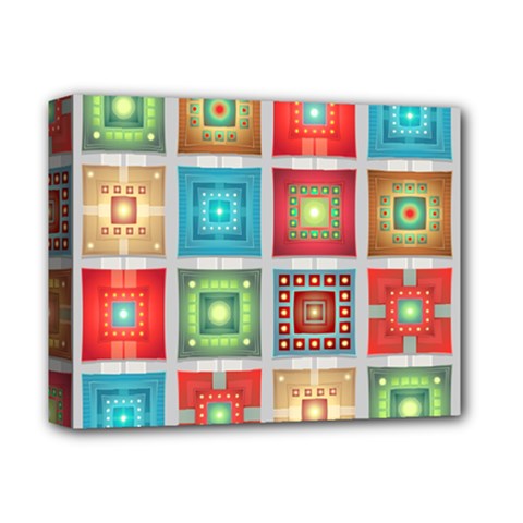 Tiles Pattern Background Colorful Deluxe Canvas 14  X 11  (stretched) by Amaryn4rt