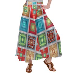 Tiles Pattern Background Colorful Women s Satin Palazzo Pants by Amaryn4rt