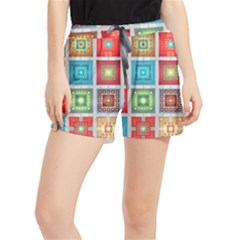 Tiles Pattern Background Colorful Women s Runner Shorts by Amaryn4rt