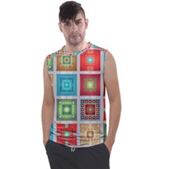 Tiles Pattern Background Colorful Men s Regular Tank Top