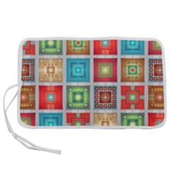 Tiles Pattern Background Colorful Pen Storage Case (s) by Amaryn4rt